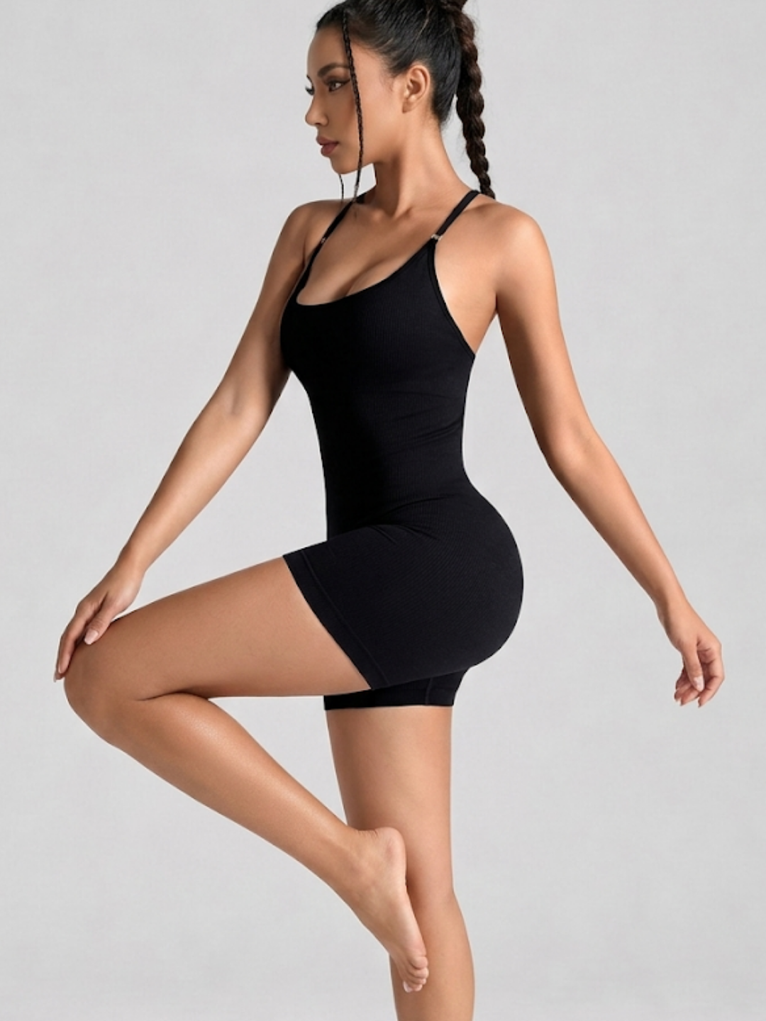 Cross-Back Short Jumpsuit