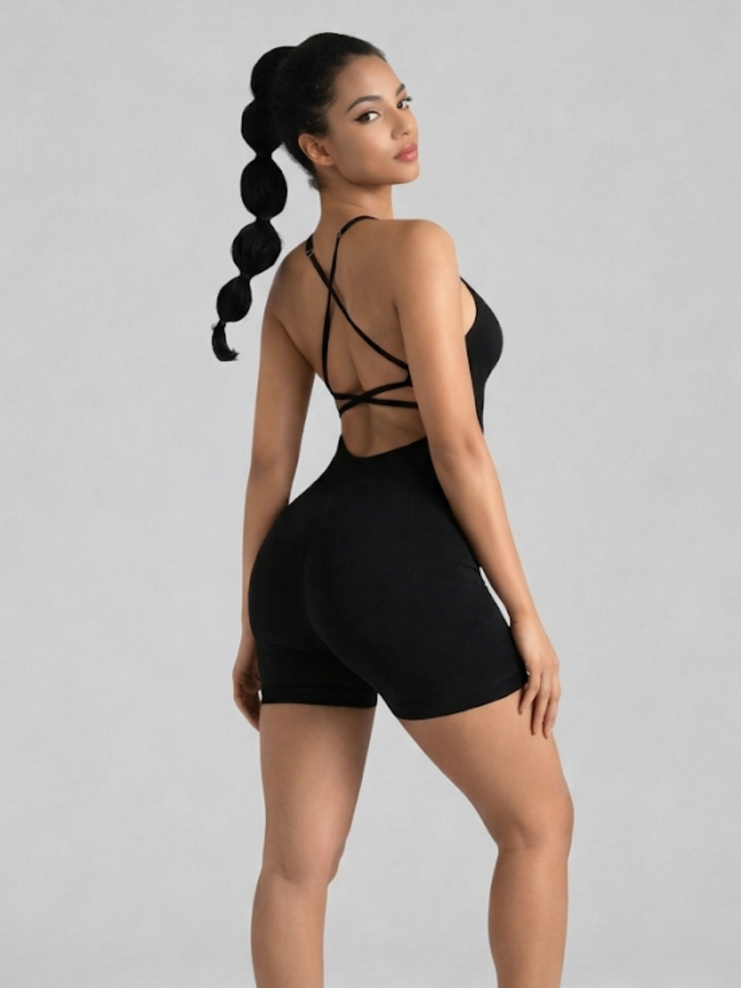 Cross-Back Short Jumpsuit
