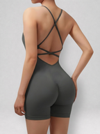 Cross-Back Short Jumpsuit