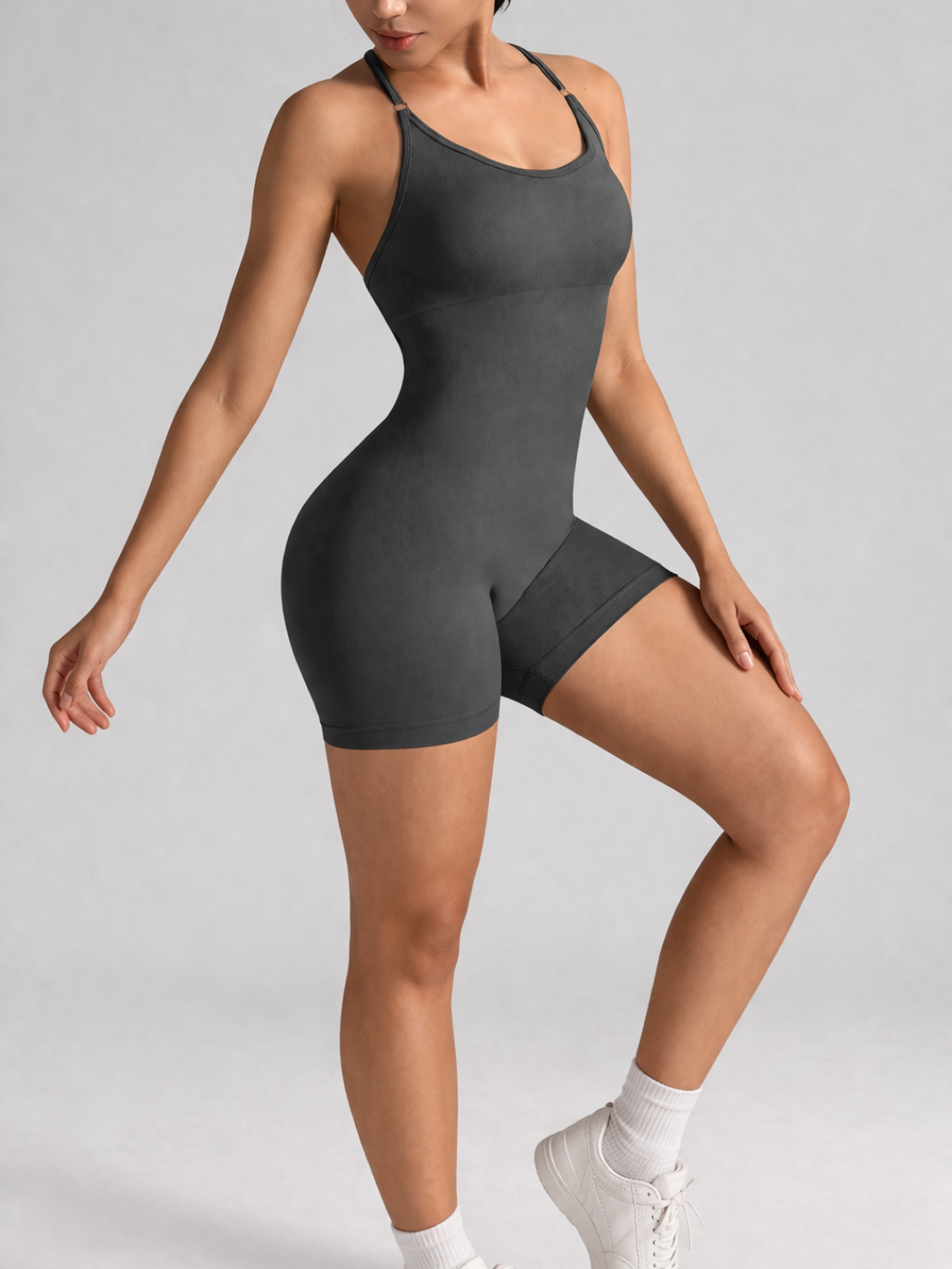 Cross-Back Short Jumpsuit